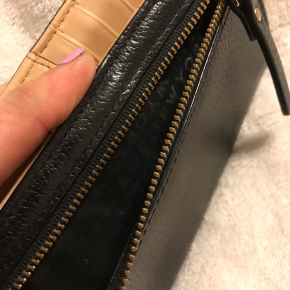 Kate Spade large black slim bifold wallet. NEW $70 *some wear shown in photos* - Picture 4 of 10